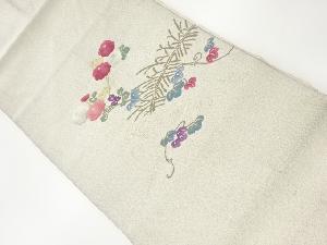 菊に蔦模様織出し名古屋帯